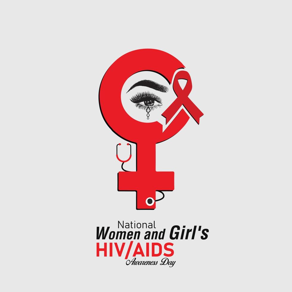 vector illustratie Aan de thema van nationaal Dames en meisjes hiv en AIDS bewustzijn dag opgemerkt Aan maart 10e.