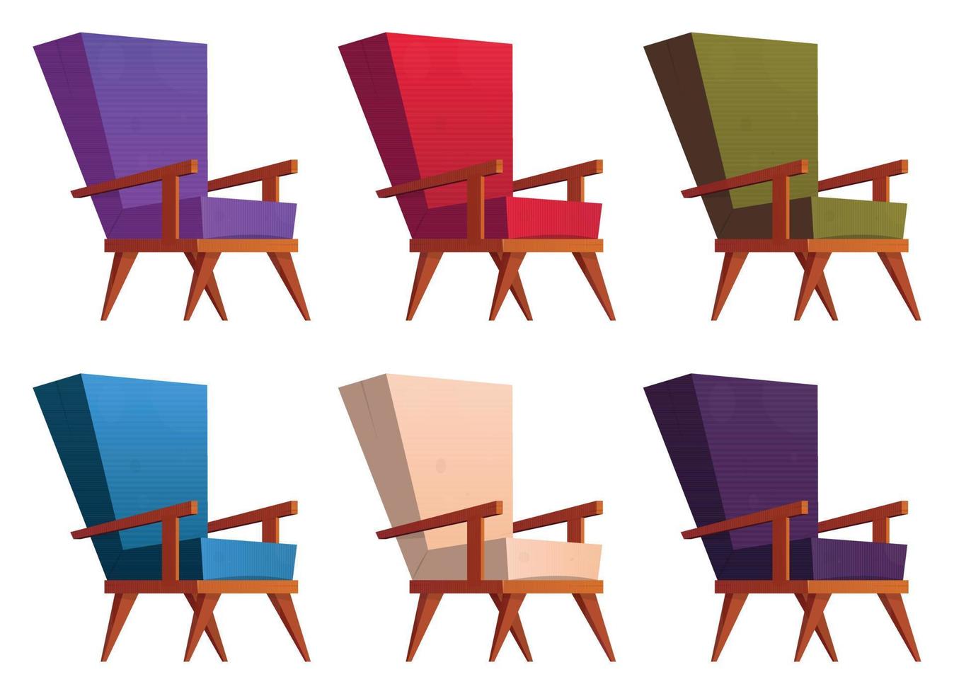 fauteuil verzameling in tekenfilm stijl vector illustratie geïsoleerd Aan wit
