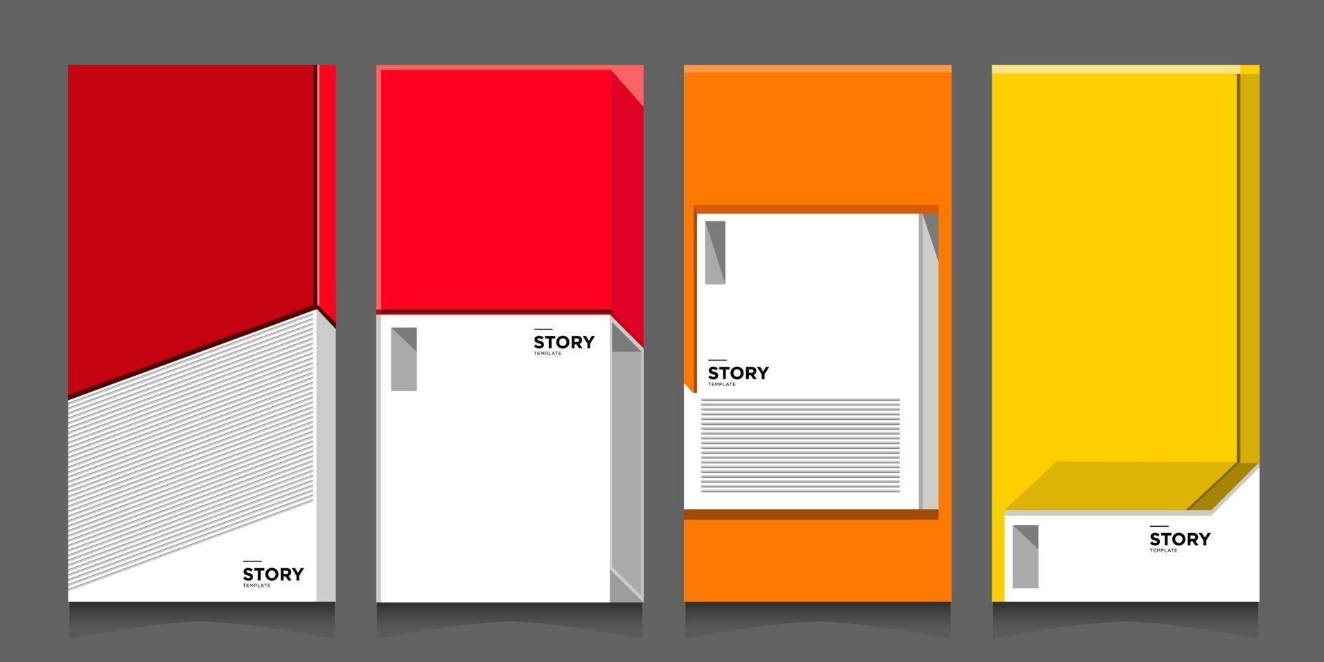 vector abstracte moderne minimalistische geometrische architectuur in rood, oranje en geel voor banner en poster achtergrond sjabloon