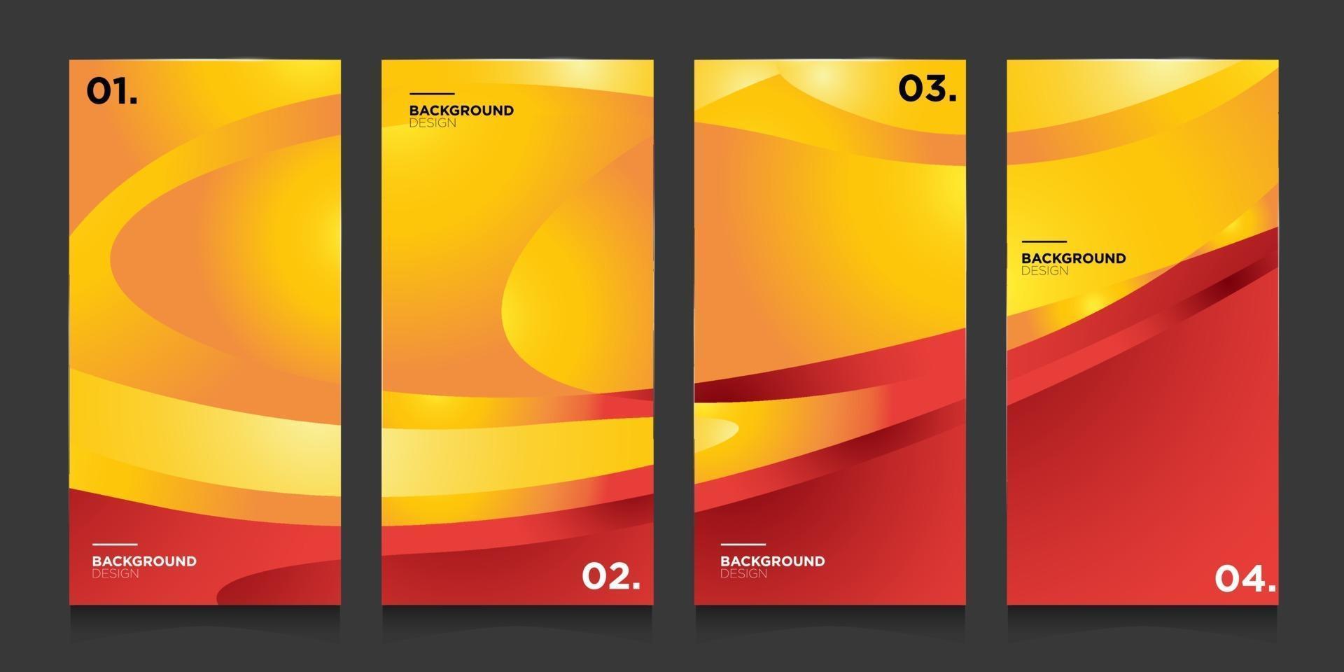 vector abstracte minimalistische gradiënt in rood, oranje, geel voor achtergrond sjabloon voor spandoek van sociale media