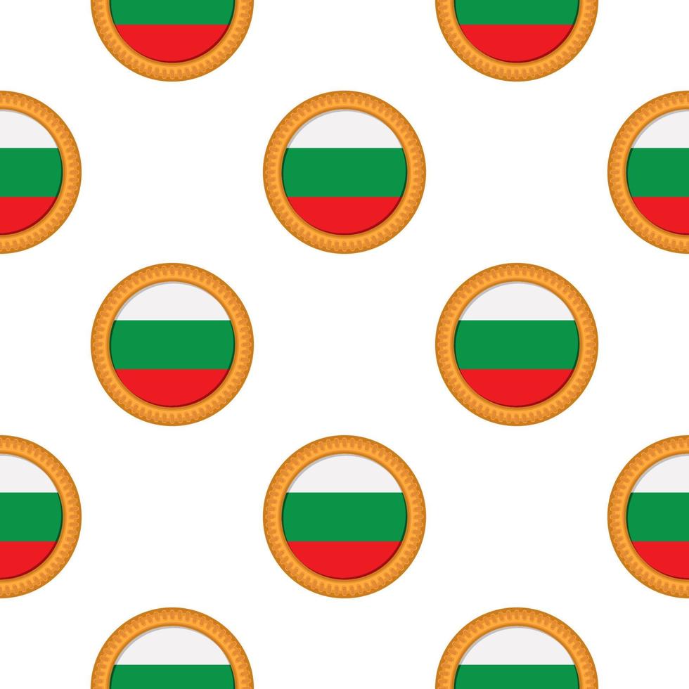 patroon koekje met vlag land bulgarije in smakelijk biscuit vector