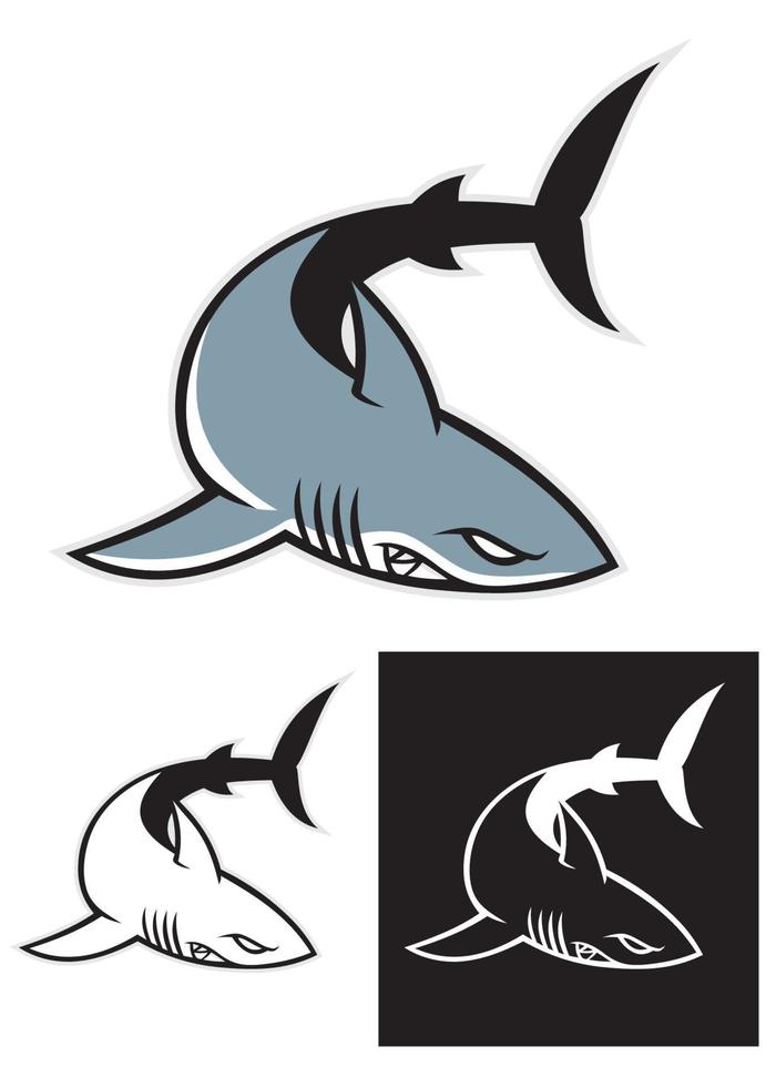 gemakkelijk haai mascotte logo stijl vector