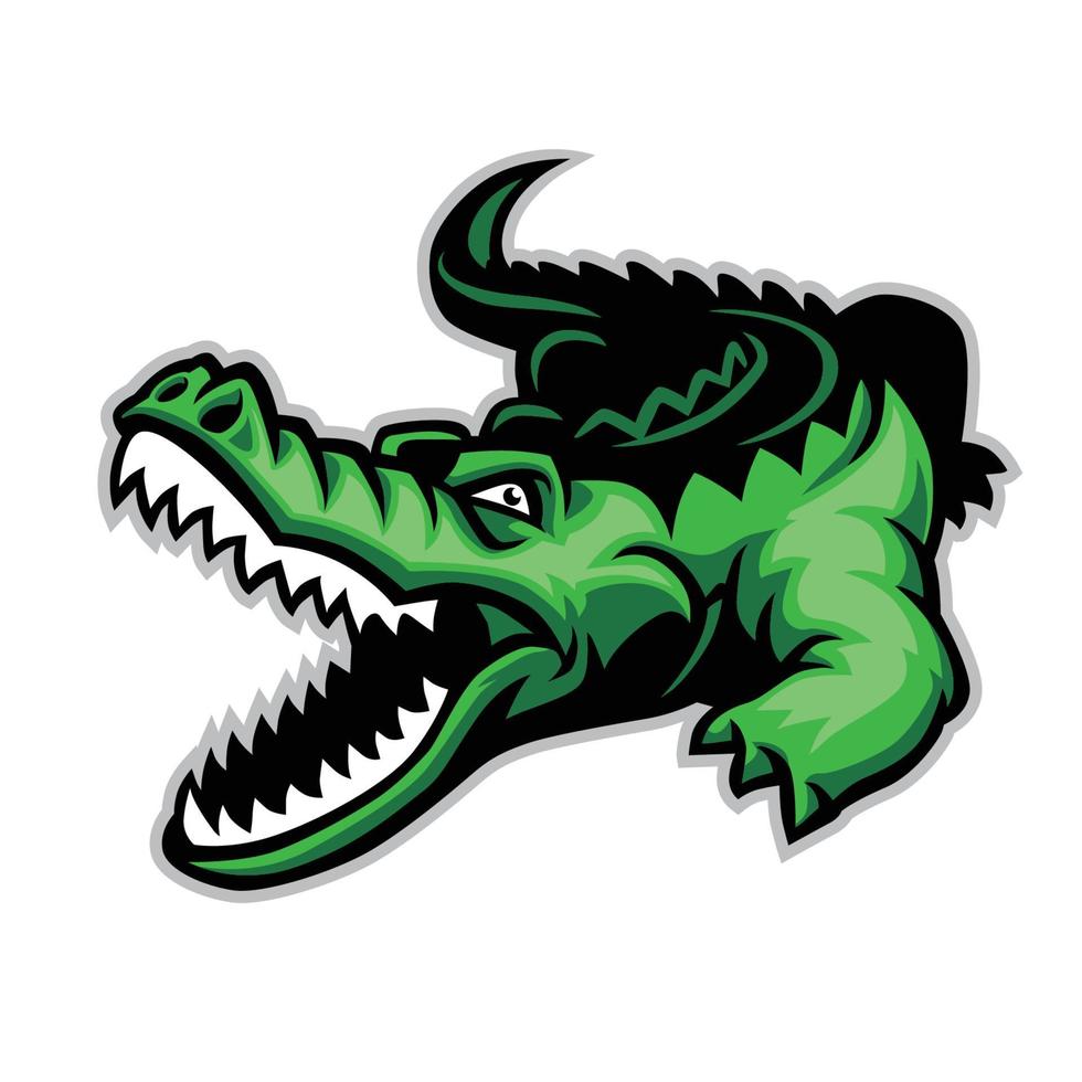 krokodil mascotte logo sport stijl vector