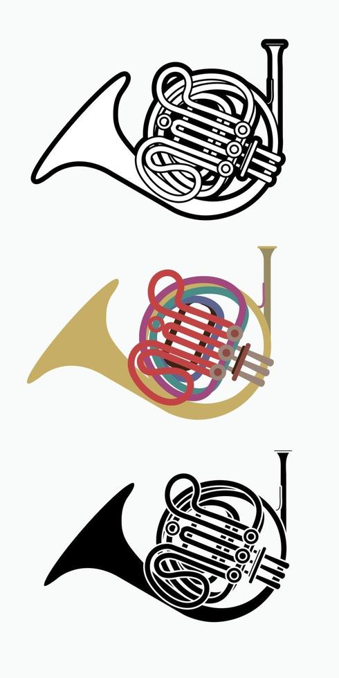 Franse hoorn orkest muziekinstrument vector