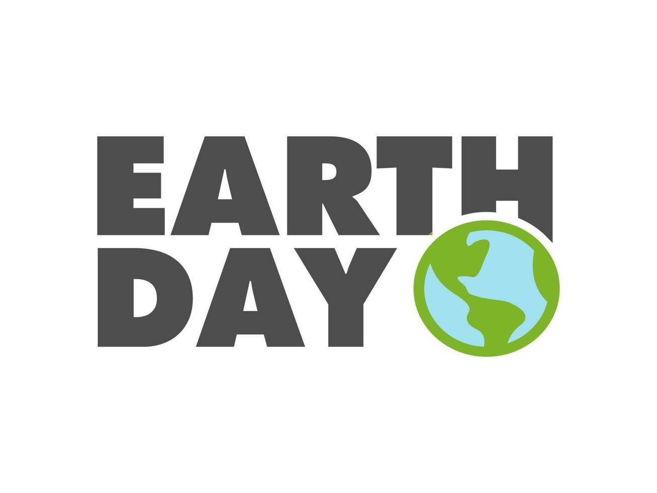 aarde dag logo ontwerp met planeet icoon. eco vriendelijk ontwerp. vector