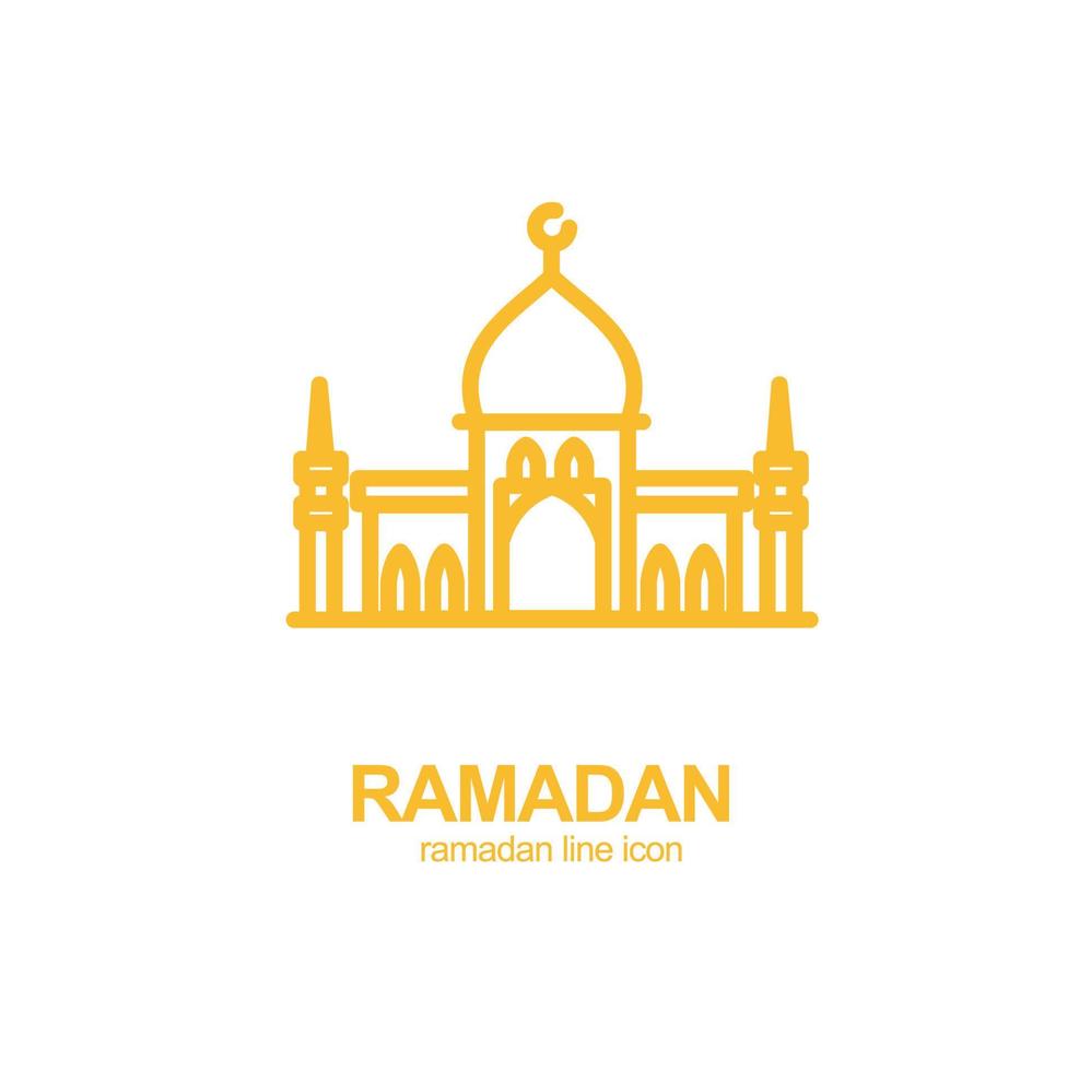 Ramadan moskee Islamitisch teken dun lijn icoon embleem concept. vector