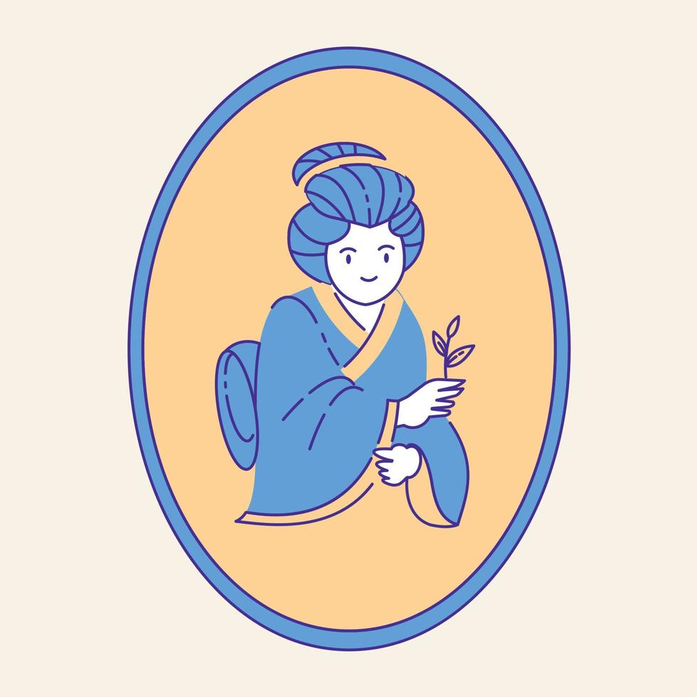 geisha oogst thee blad vector