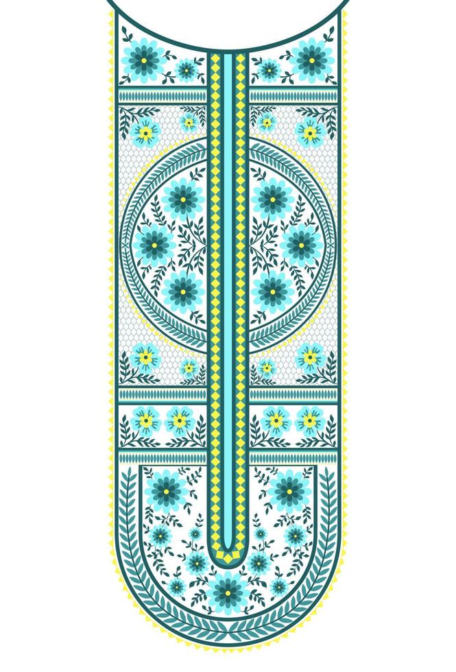 etnisch naadloos borders en bloem ornament, motief trekt werken illustratie bloemen en ornament motief Indië ontwerp elementen halslijn patroon of, herhaling de bloemen structuur vector