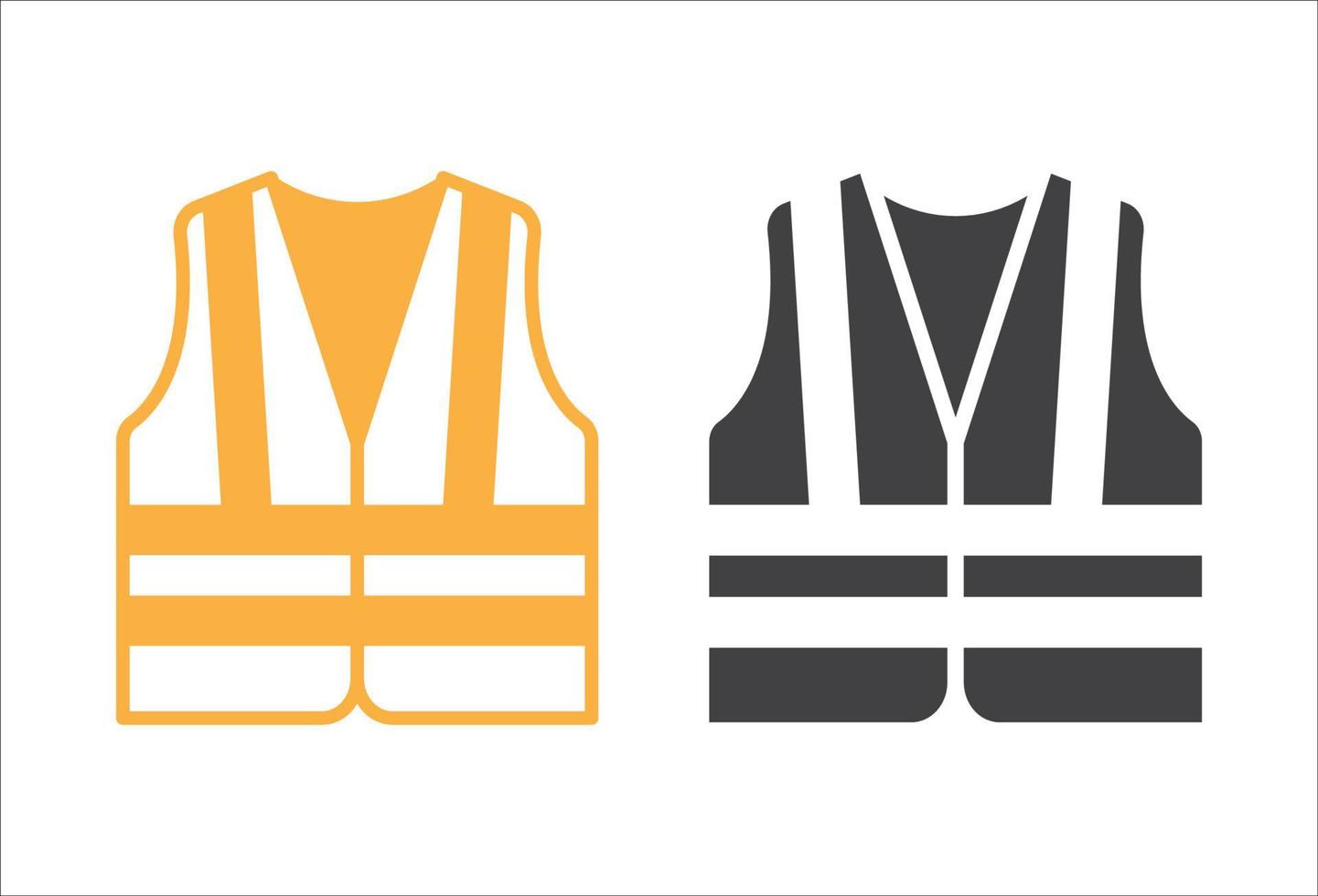 veiligheid hesje icoon. hoog zichtbaarheid jasje symbool. beschermend veiligheid kleding met reflecterende strepen. vector illustratie