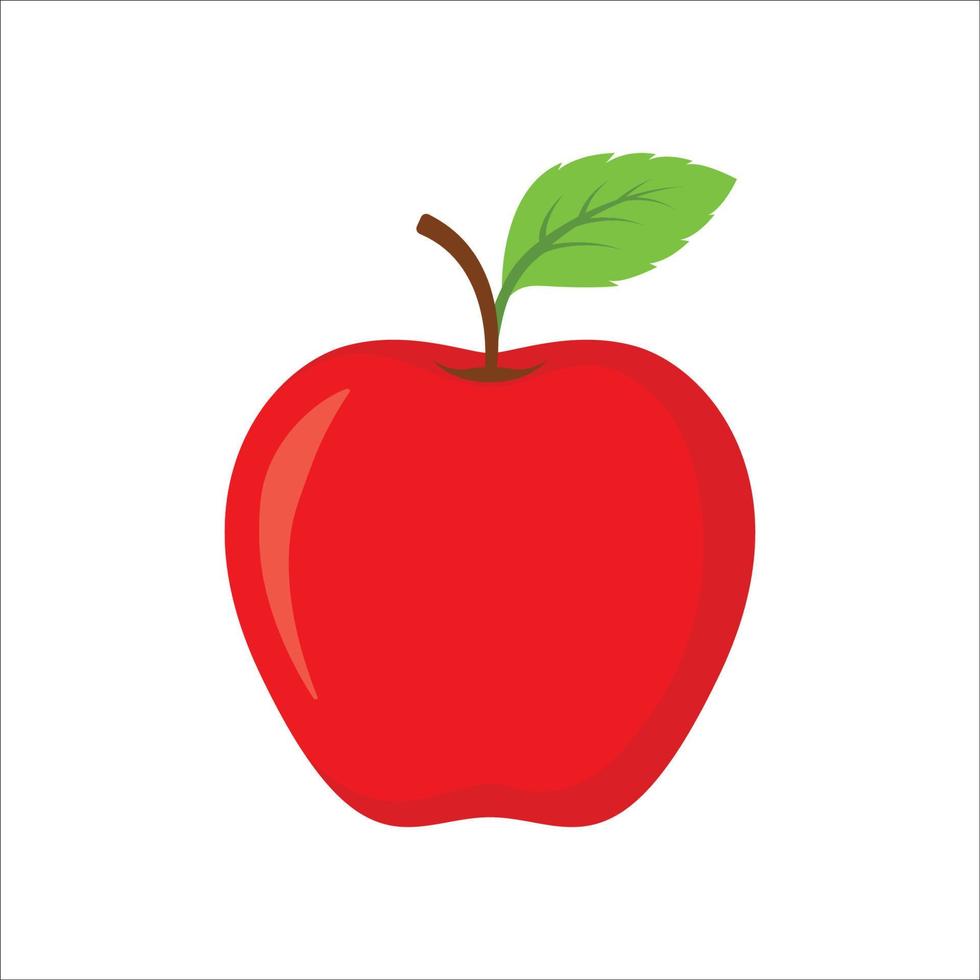 rood appel fruit. vector illustratie van rood appel fruit. appel icoon vector illustratie geïsoleerd Aan wit achtergrond. appel met groen bladeren. vector illustratie