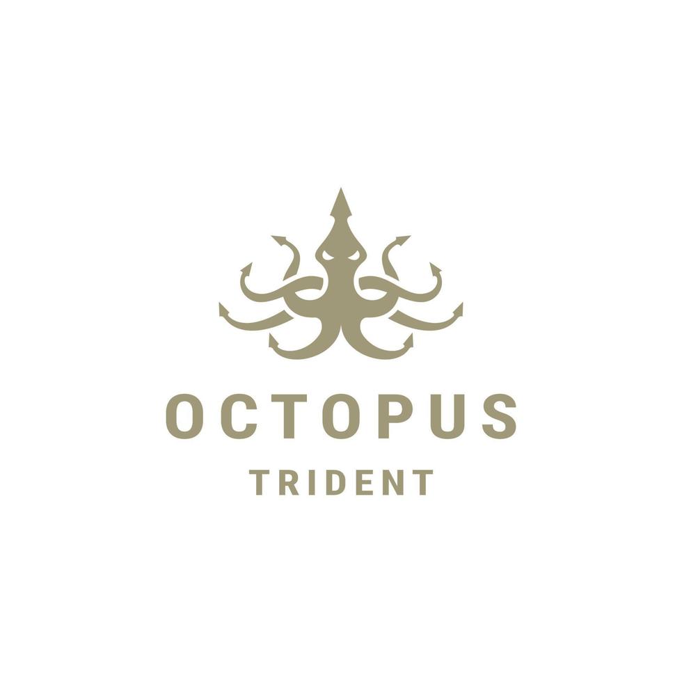 Octopus logo ontwerp sjabloon vlak vector