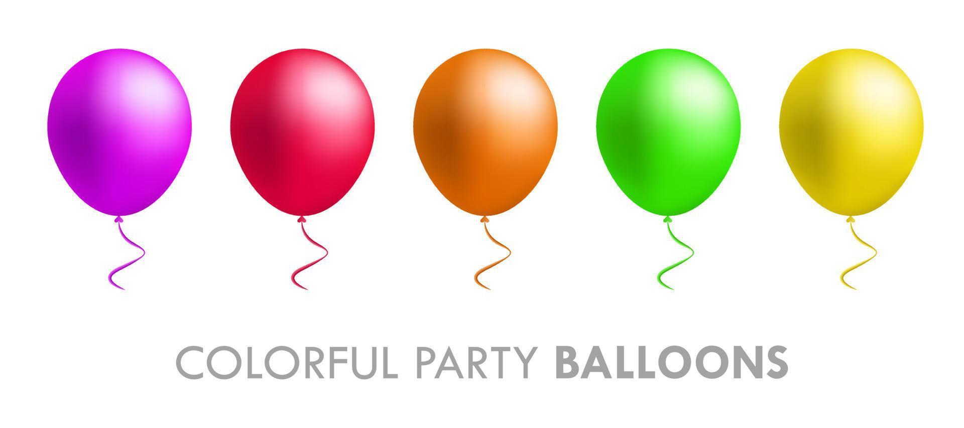 realistisch kleurrijk partij viering ballonnen vector illustratie reeks