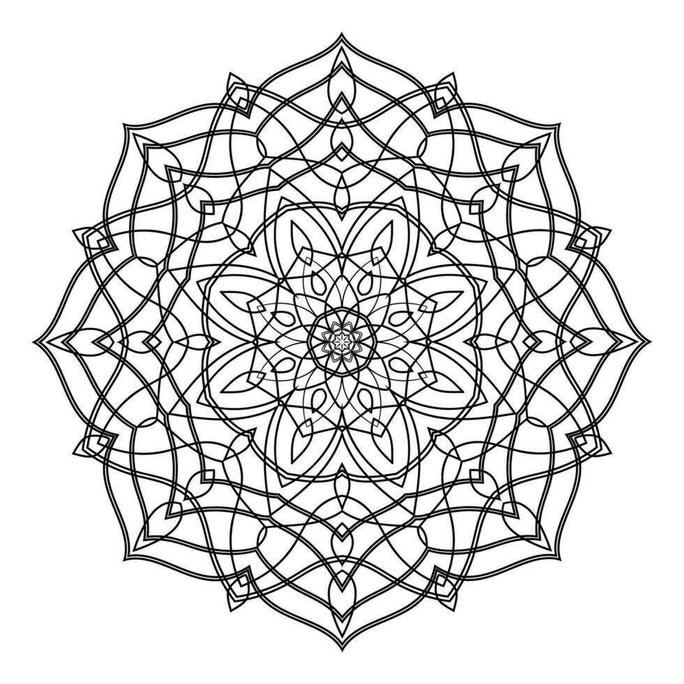 hand- getrokken circulaire bloemen mandala patroon voor henna, mehndi, tatoeëren, decoratie. decoratief ornament in etnisch oosters stijl. schets tekening hand- trek vector anti stress