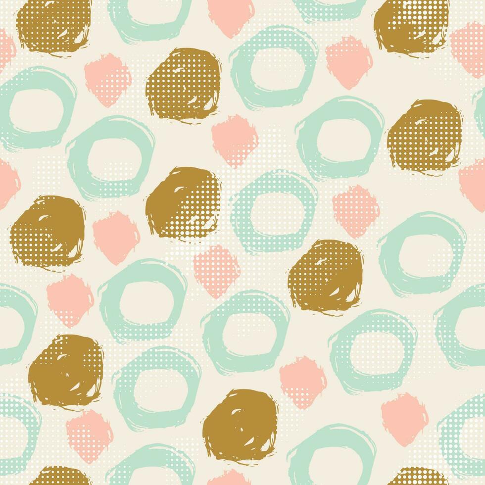 abstract kleurrijk naadloos patroon met hand- getrokken grunge willekeurig stippen, cirkels, ringen. achtergrond met verschillend cirkels. rommelig bubbels. stippel textuur. vector
