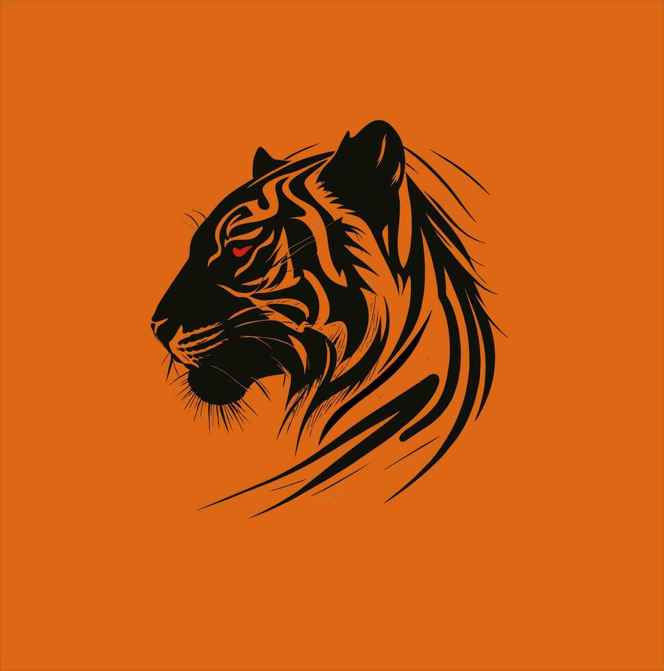 vector tijger hoofd, gezicht voor retro logo's, emblemen, insignes, etiket Sjablonen en t-shirt wijnoogst ontwerp elementen.