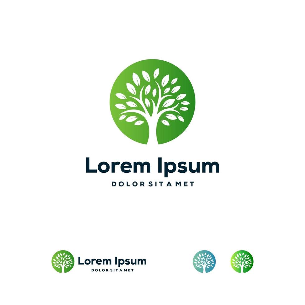 groene tuin logo ontwerpen concept, abstracte boom logo sjabloon vector