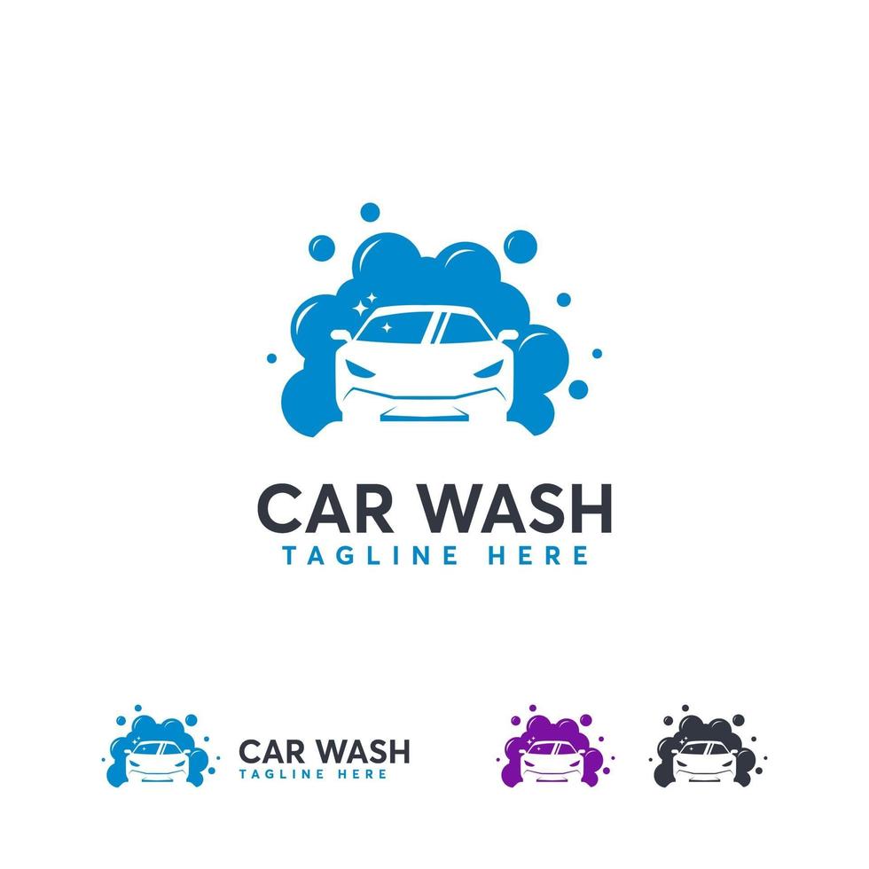 car wash logo-ontwerpen, verse auto bubble logo sjabloon vector