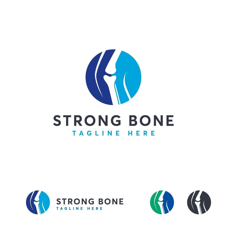 logo met sterk bot, logo-ontwerpen voor gezondheidsbeen, logo-symbool voor botverzorging vector