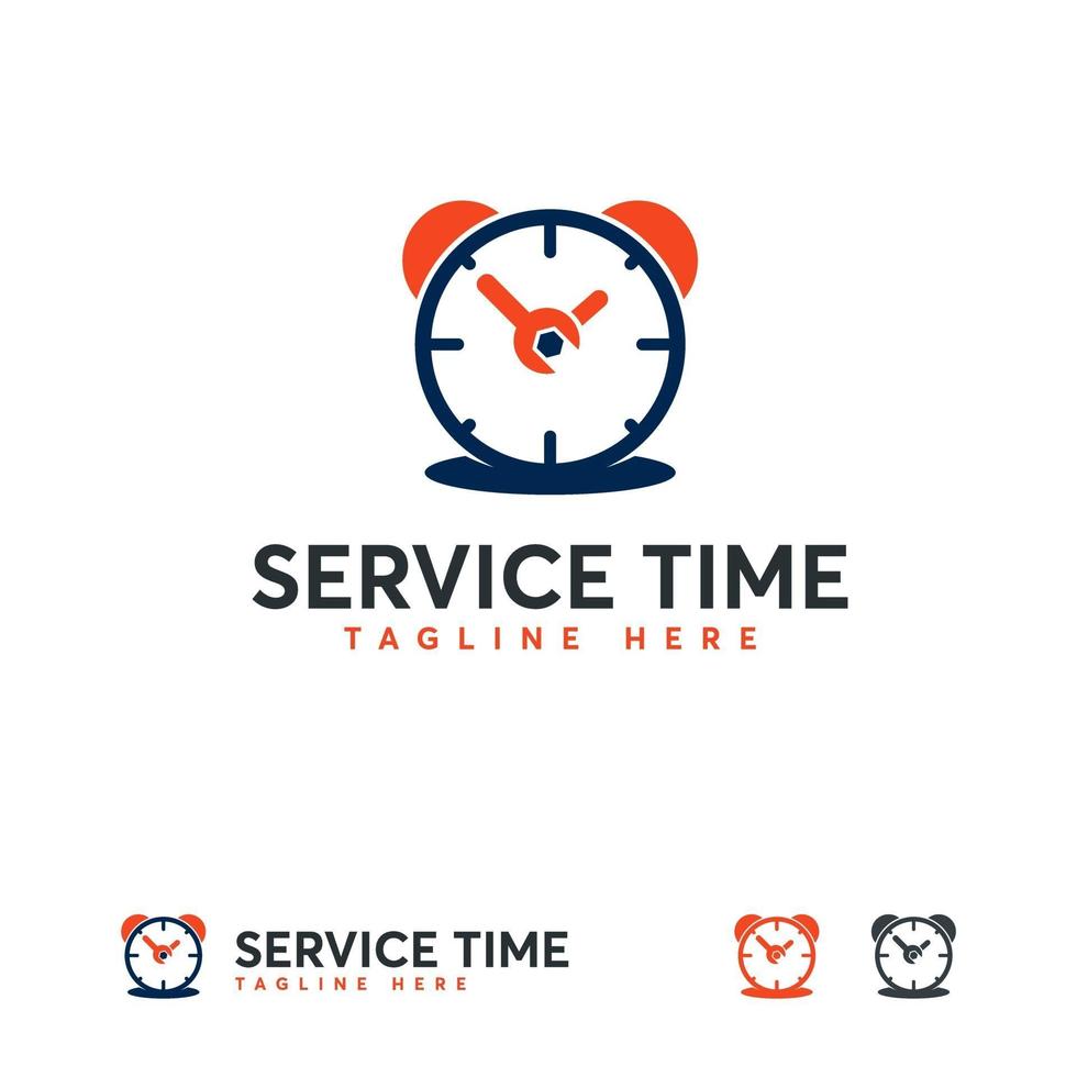 service tijd logo ontwerpen vector, tijd klok monteur service symbool vector