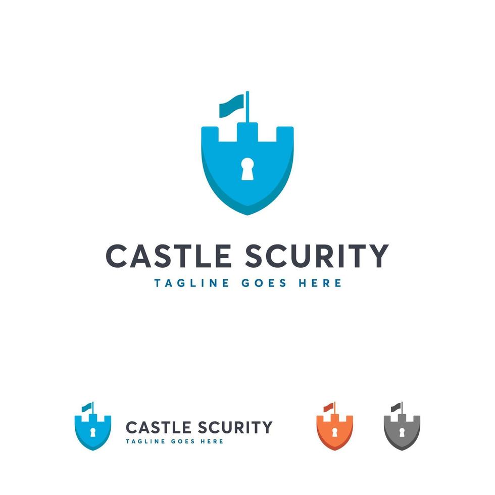 kasteel veiligheid logo ontwerpen vector, koninkrijk schild logo sjabloon vector