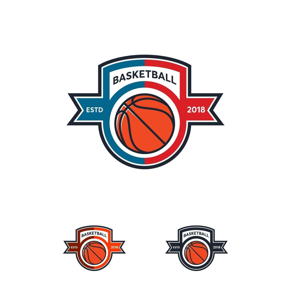 basketbal logo badge ontwerpen, basketbal logo embleem, vector sjablonen