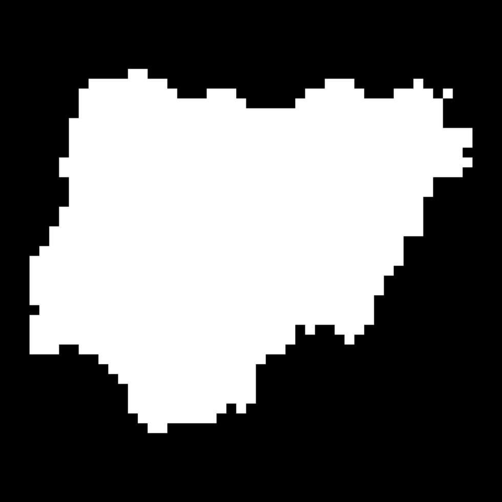 pixel kaart van nigeria. vector illustratie.