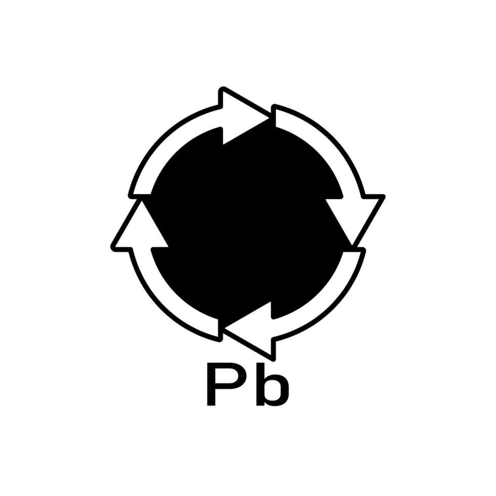 batterij recycle pb, vectorillustratie, teken. vector