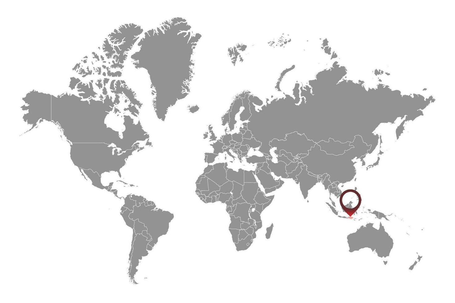 Bali zee Aan de wereld kaart. vector illustratie.