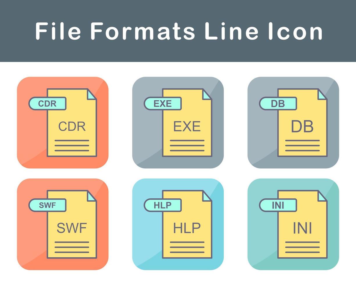 het dossier formaten vector icoon reeks