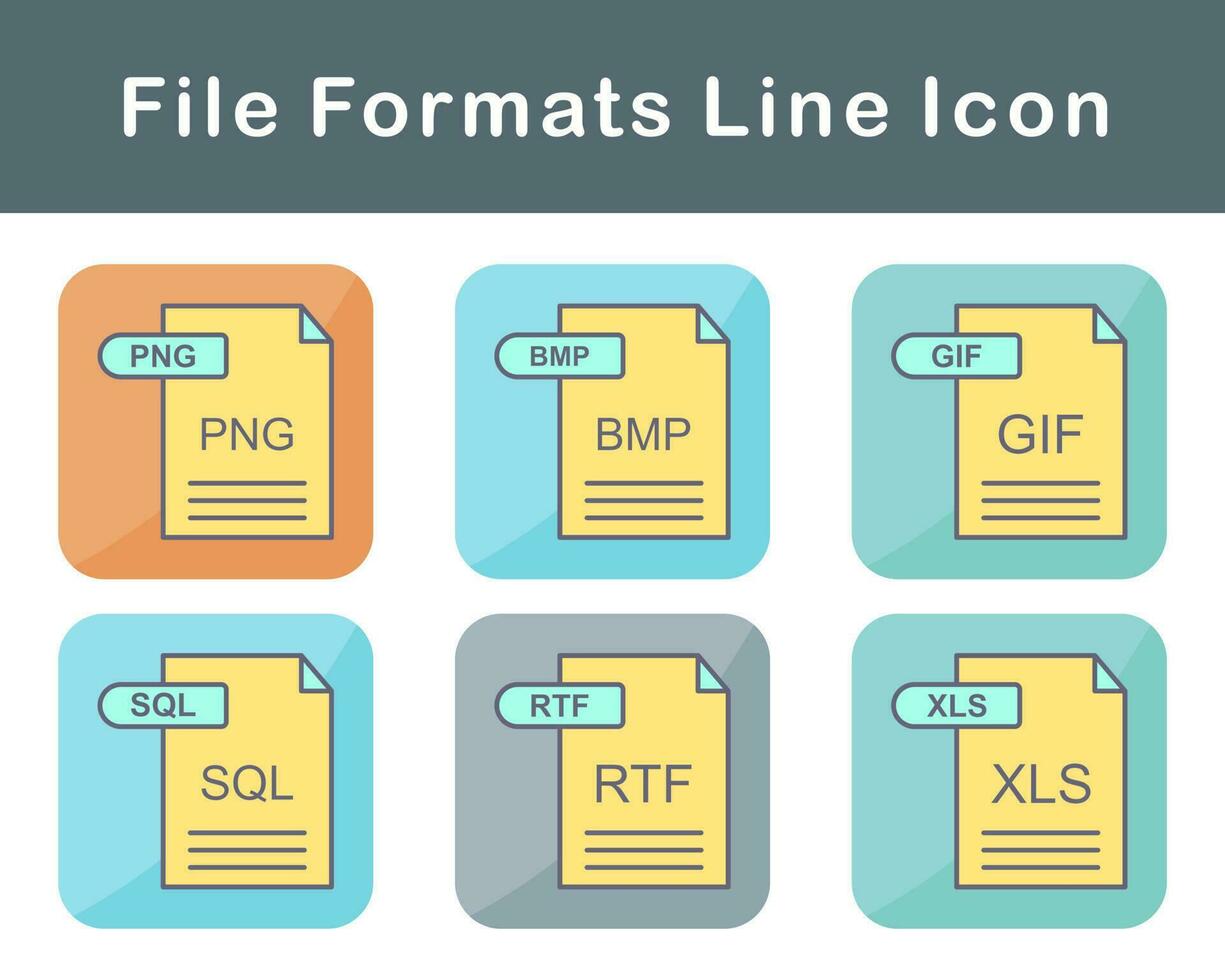 het dossier formaten vector icoon reeks