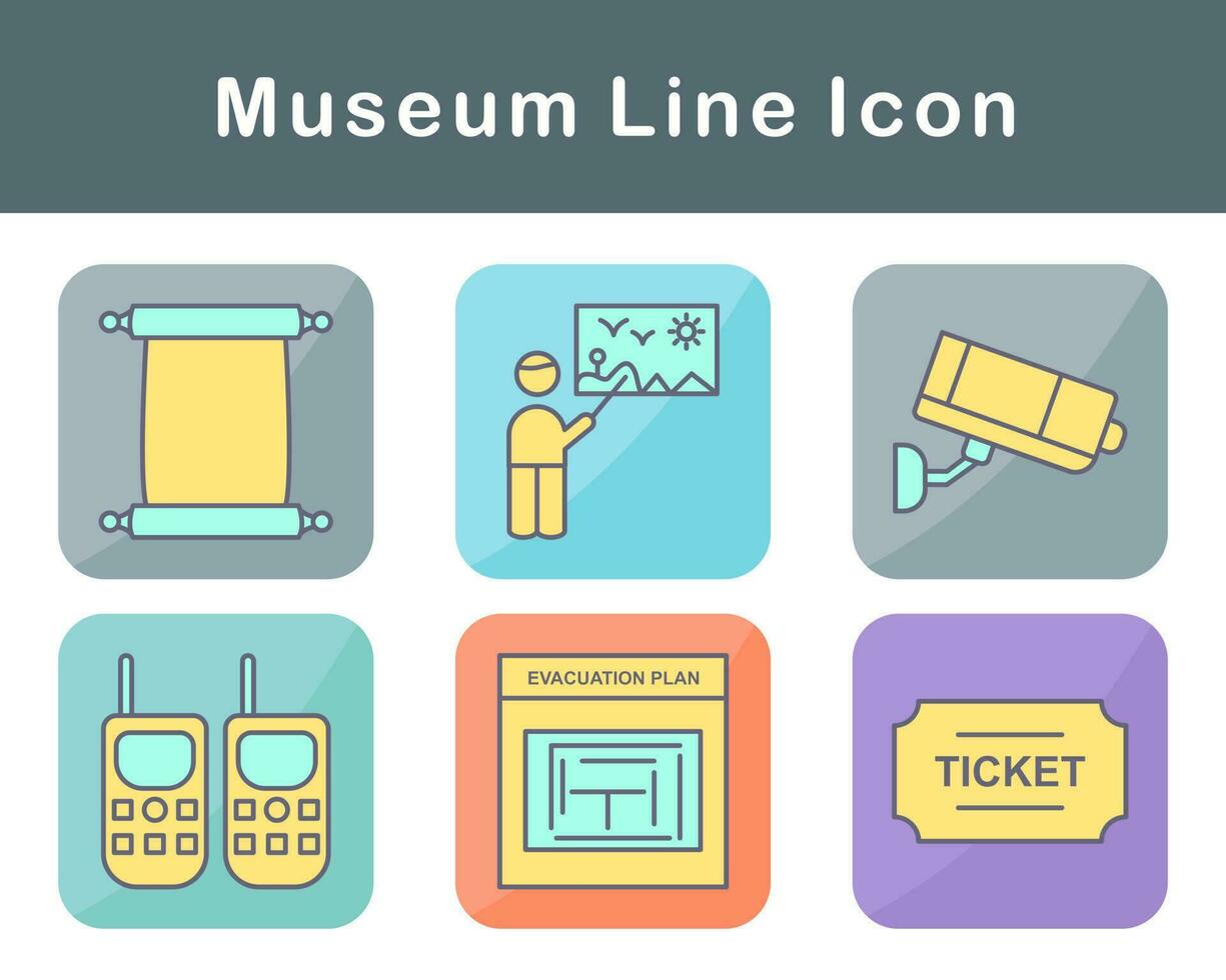 museum vector icoon reeks