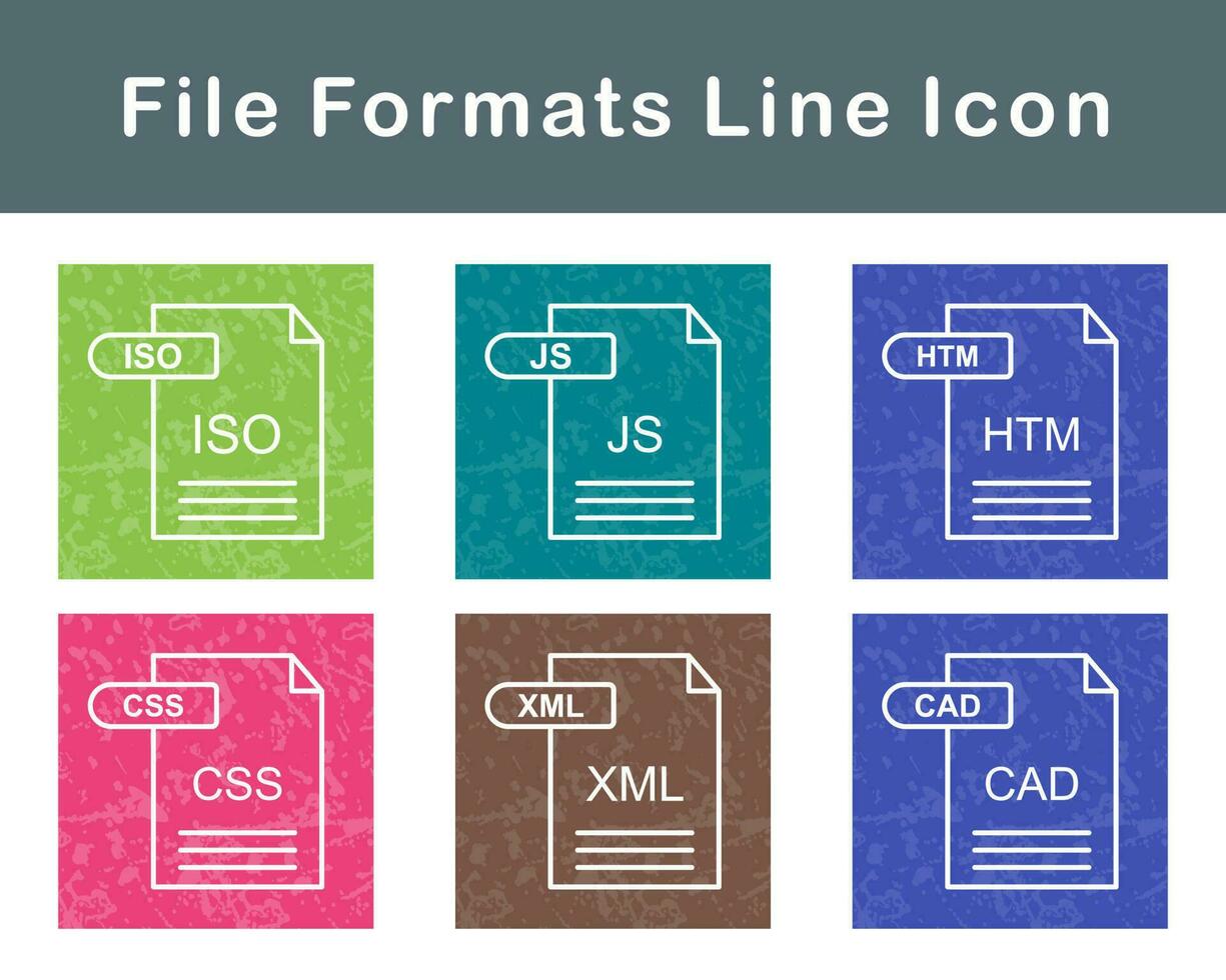 het dossier formaten vector icoon reeks