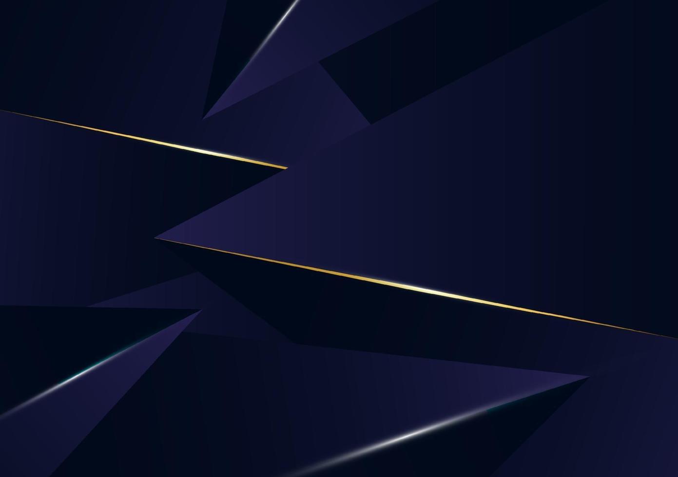abstracte veelhoekige patroon luxe gouden lijn met donkerblauwe sjabloonachtergrond. premium stijl voor poster, omslag, print, artwork. vector illustratie