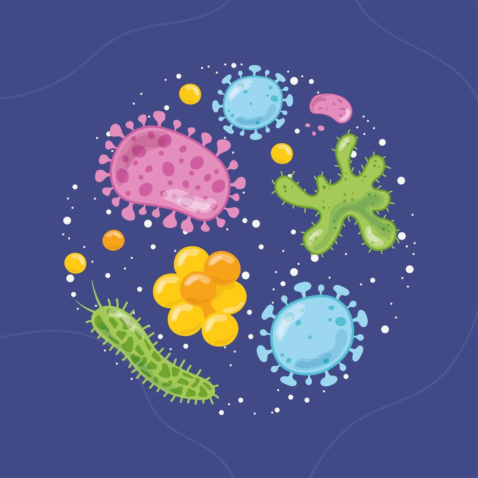 bacteriën en virusontwerp vector