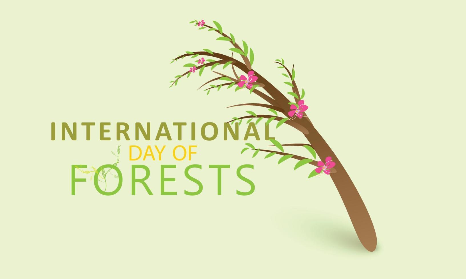 Internationale dag van bossen. vakantie concept. sjabloon voor achtergrond, banier, kaart, poster vector