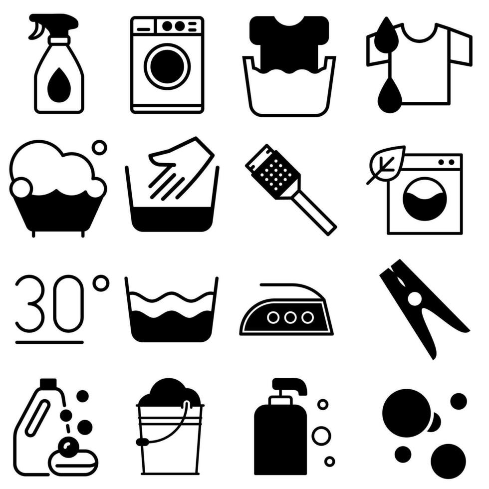 het wassen icoon vector set. zuiverheid illustratie teken verzameling. wassen symbool.