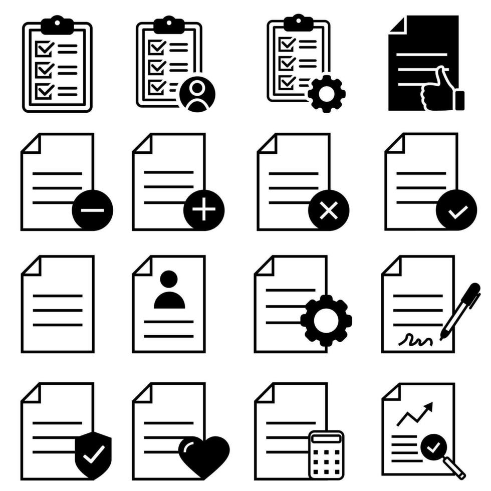 document vector icoon set. het dossier illustratie teken verzameling. papier symbool. accounting logo.
