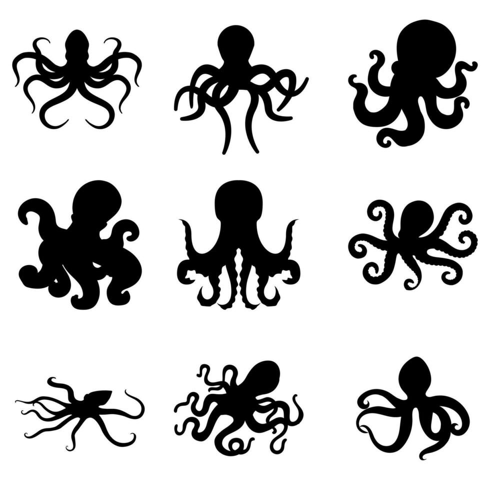 Octopus vector icoon set. duivelsvis illustratie teken verzameling. symbool.