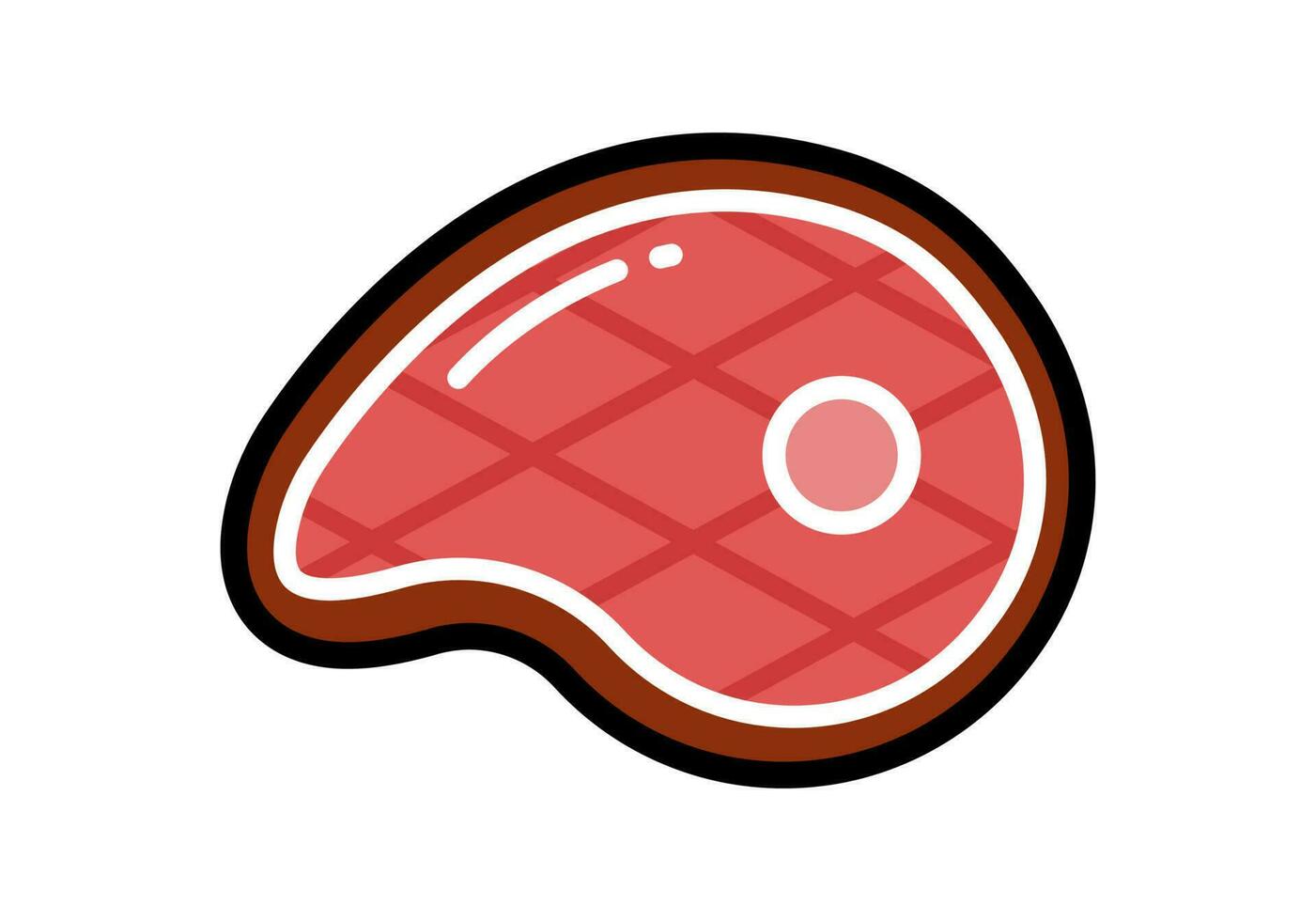 vector icoon illustratie. kleurrijk vlees steak. geïsoleerd Aan wit achtergrond.