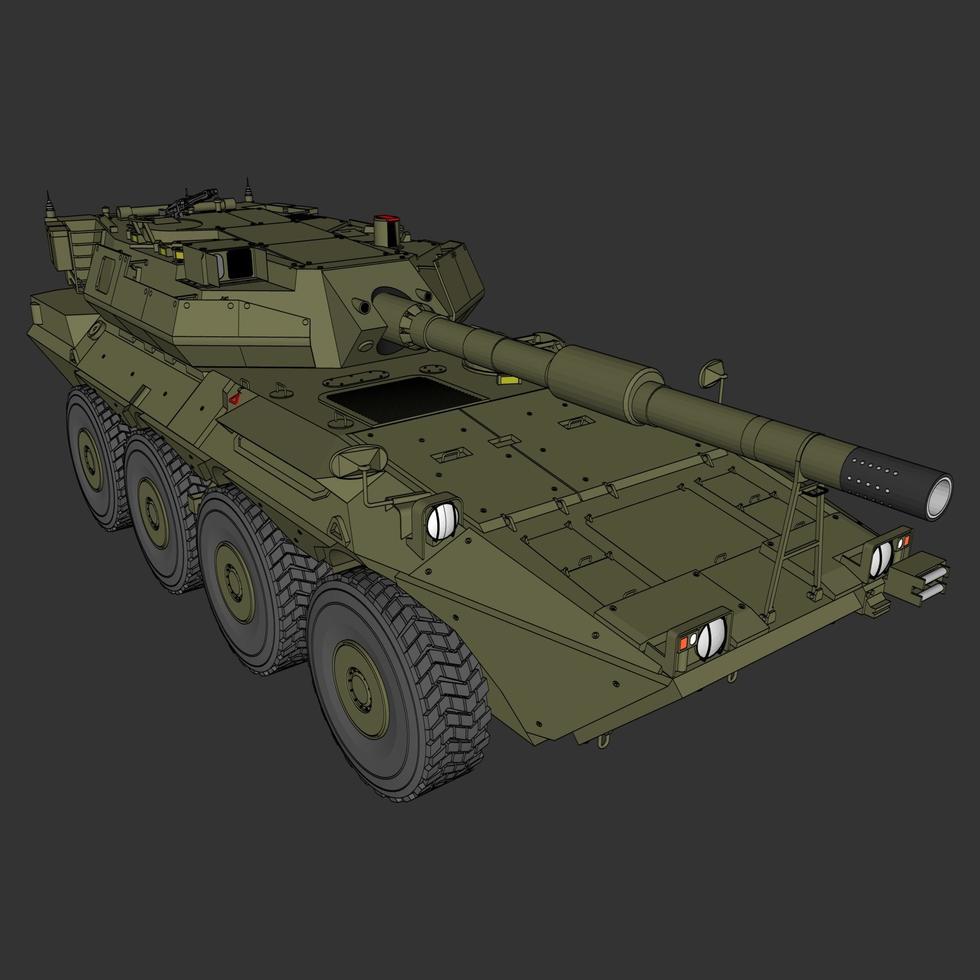 illustratie van een militaire tank vector