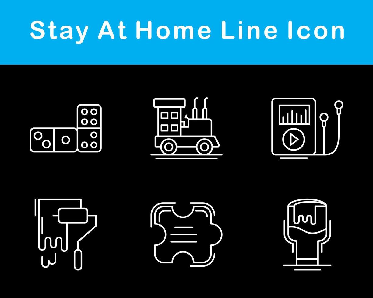 blijven Bij huis vector icoon reeks