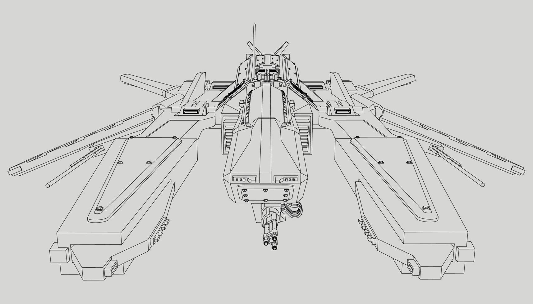 lineart van het ruimteschip vector