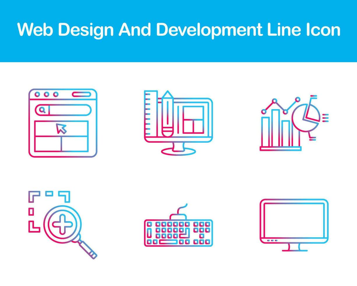 web ontwerp en ontwikkeling vector icoon reeks