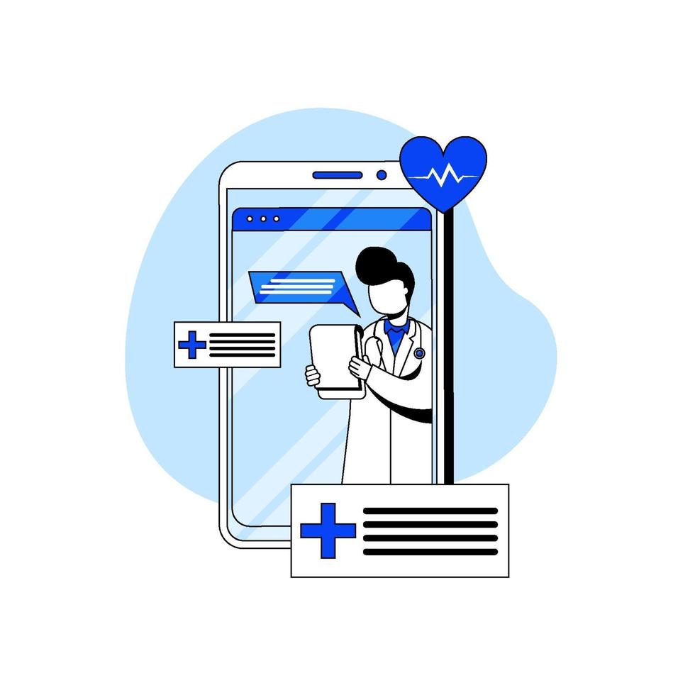 online arts en gezondheidszorg pictogram concept vector