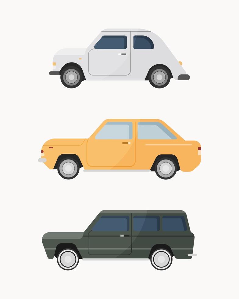 set van klassieke auto's. oldtimers vector illustratie.