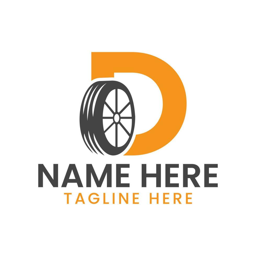 brief d band logo voor auto reparatie automotive motor logo ontwerp vector sjabloon