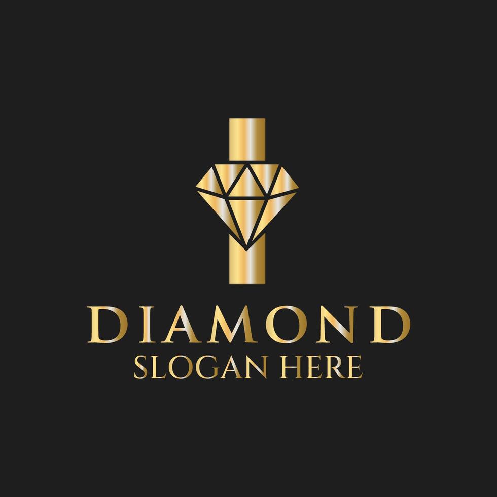 brief ik diamant logo ontwerp. sieraden logo met diamant icoon vector sjabloon