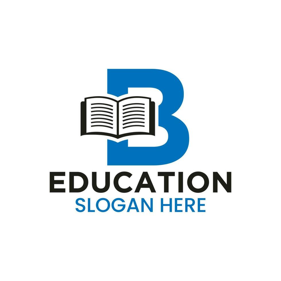 brief b onderwijs logo concept met Open boek icoon sjabloon vector