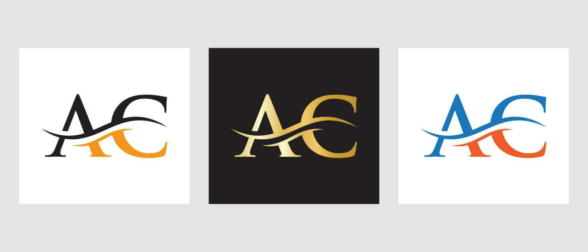 eerste monogram brief ac logo ontwerp. ac logotype sjabloon vector