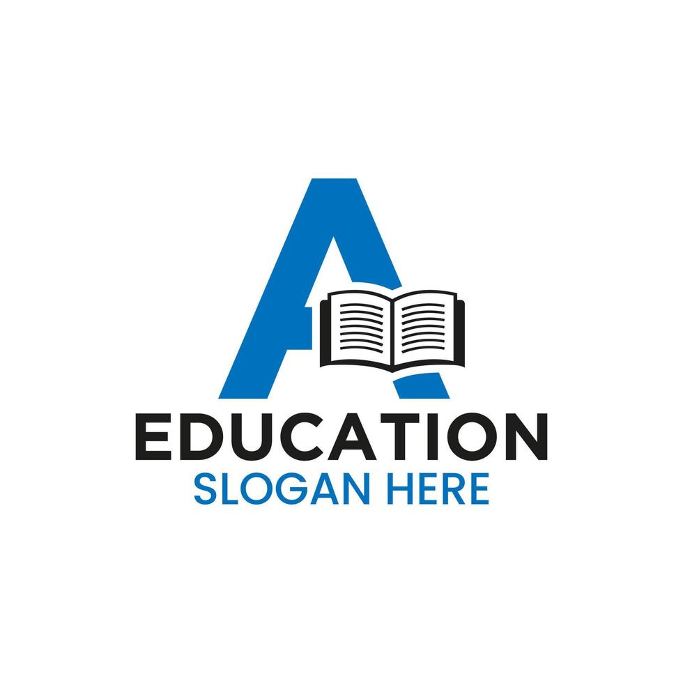brief z onderwijs logo concept met Open boek icoon sjabloon vector